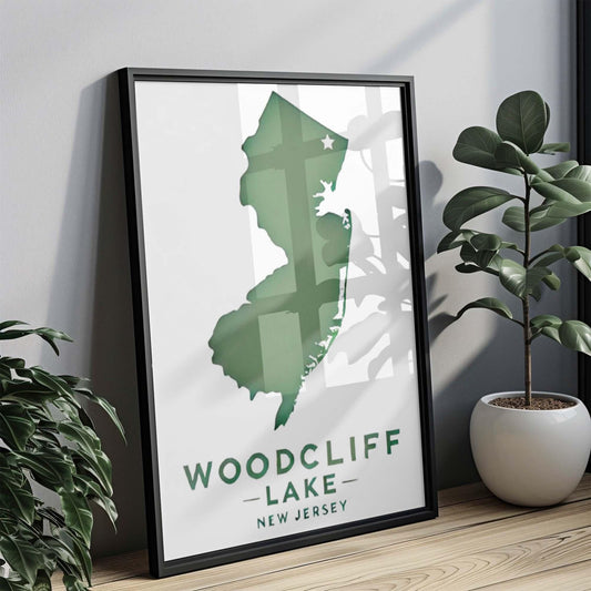 Woodcliff Lake Print New Jersey Wall Art Travel Decor Jersey Gift Housewarming & College Room Decoration