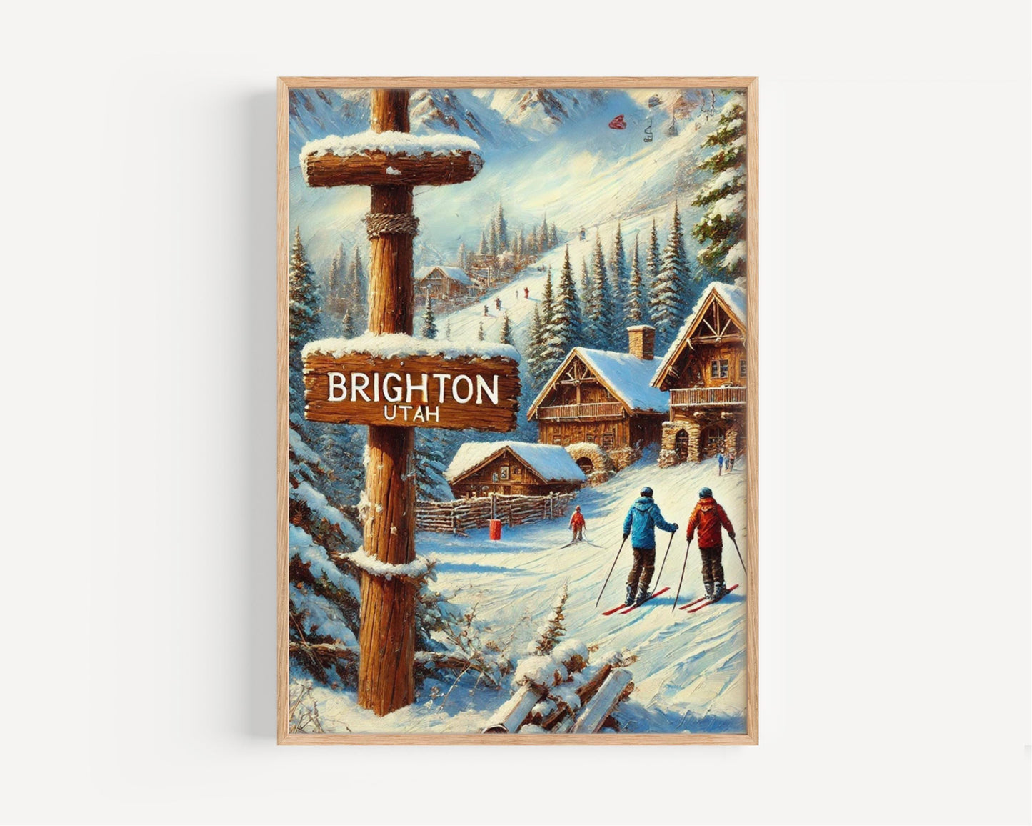 Brighton Utah Art Print: Wasatch Mountains Ski Town Poster