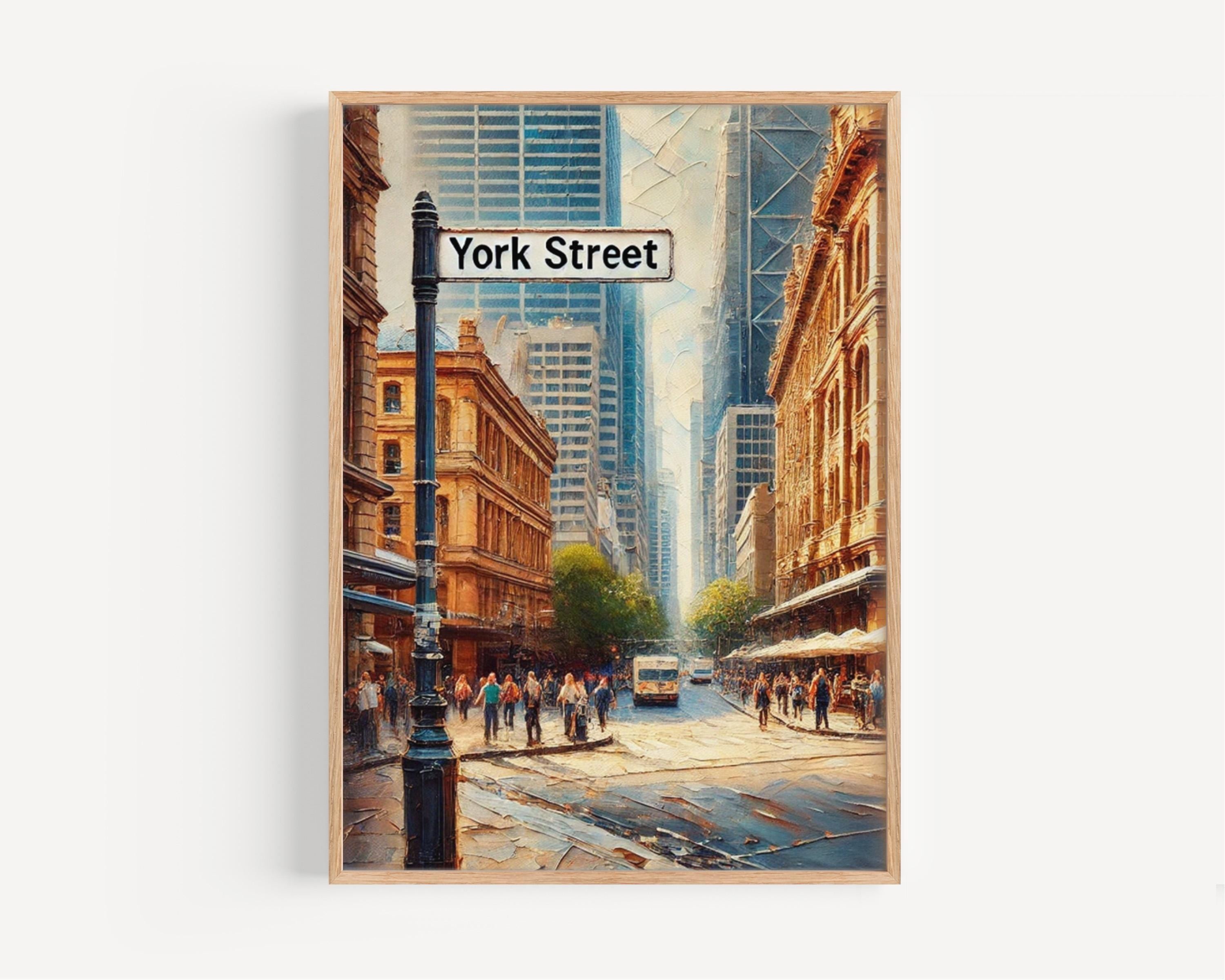 Sydney York Street Wall Art Print - Travel Poster & Australian Souvenir, Housewarming Gift, Unique Sydney Art Decor