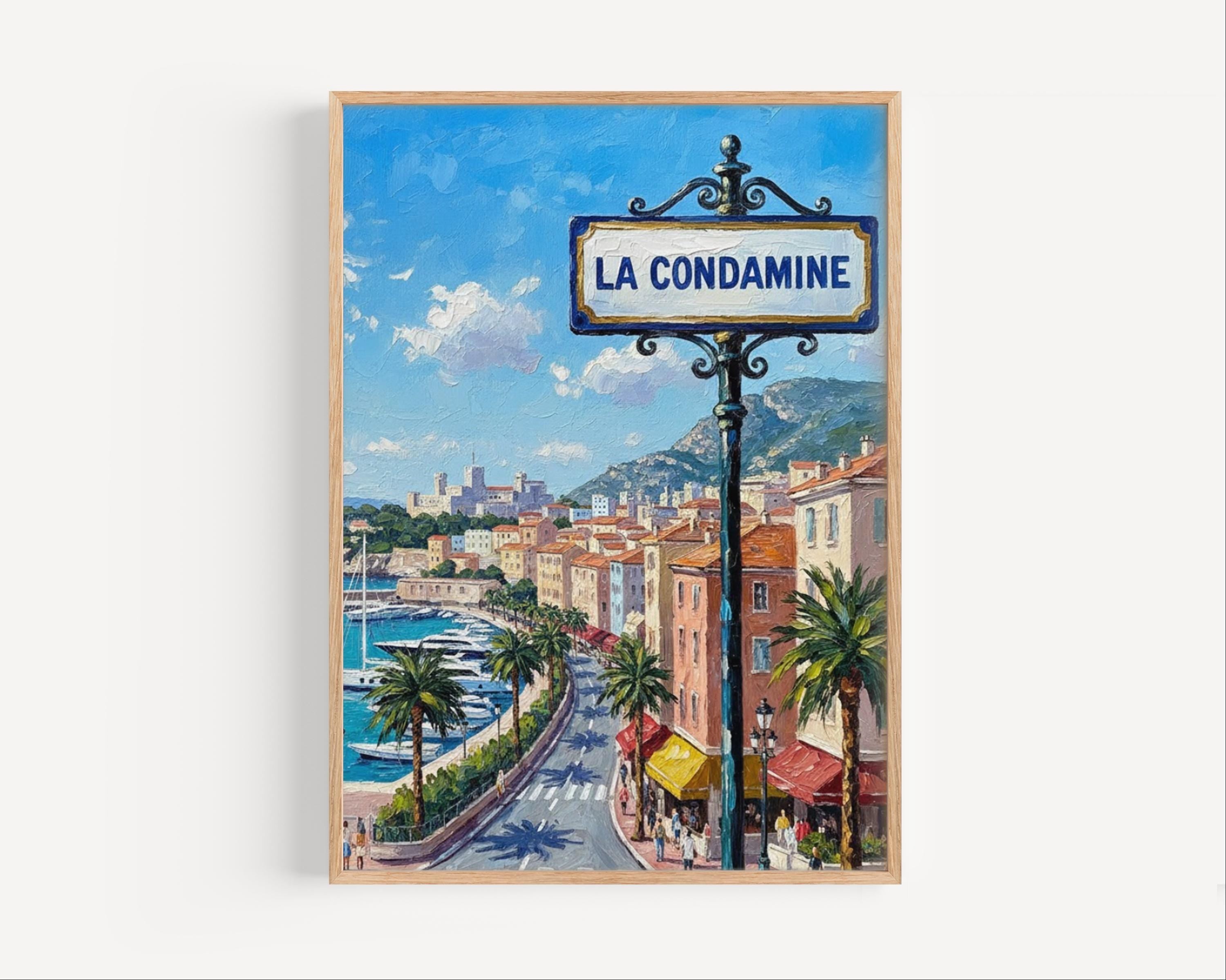 La Condamine Wall Art Print: Monaco Port District Travel Poster
