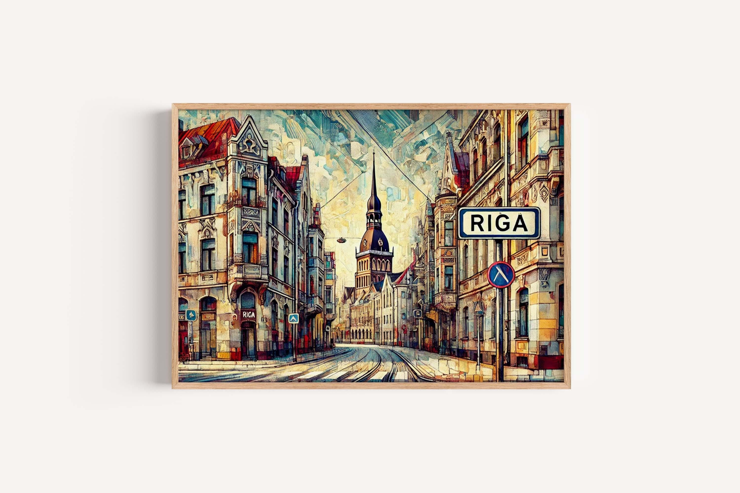 Riga Cityscape Wall Art - Riga, Latvia