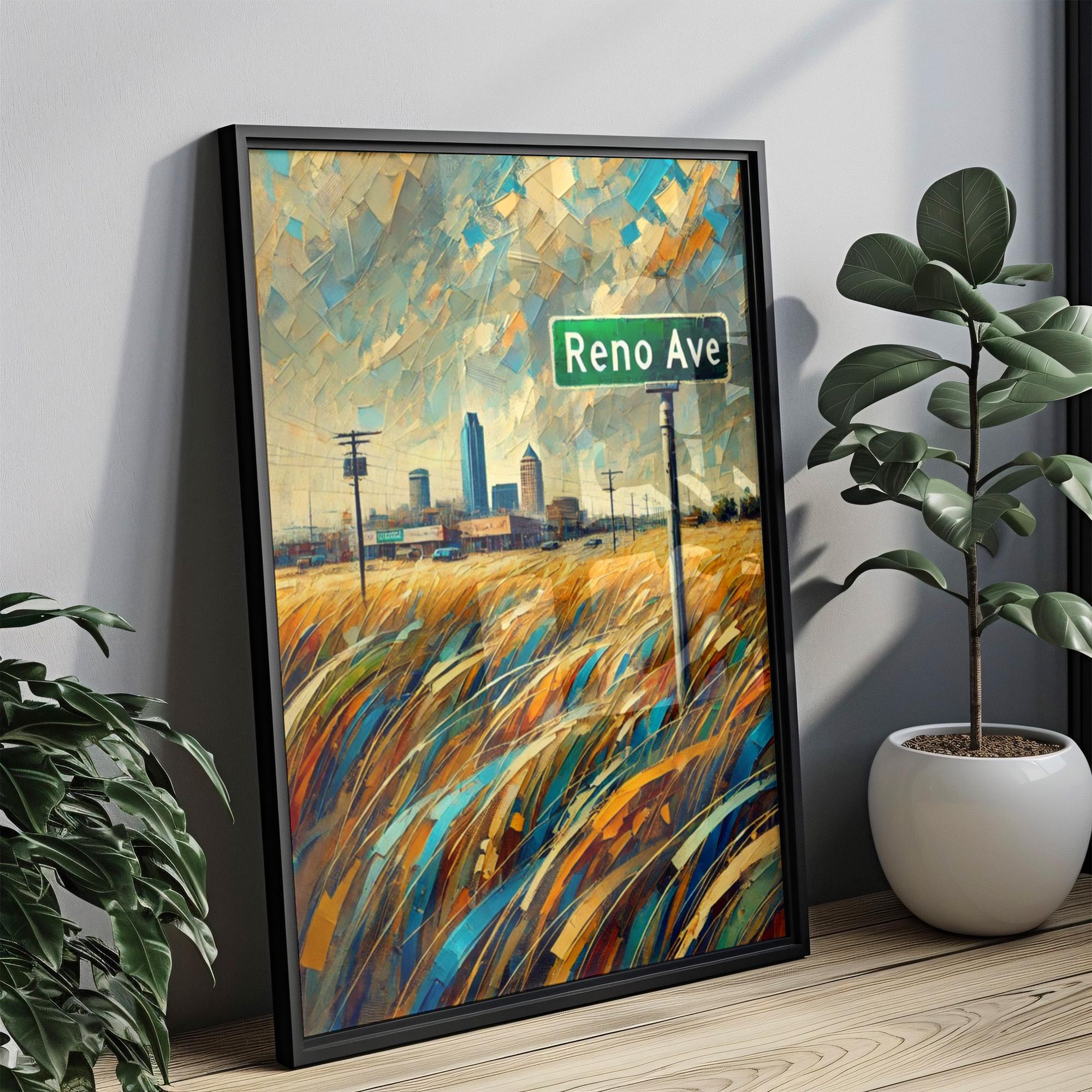 Reno Avenue Wall Art - Oklahoma, USA