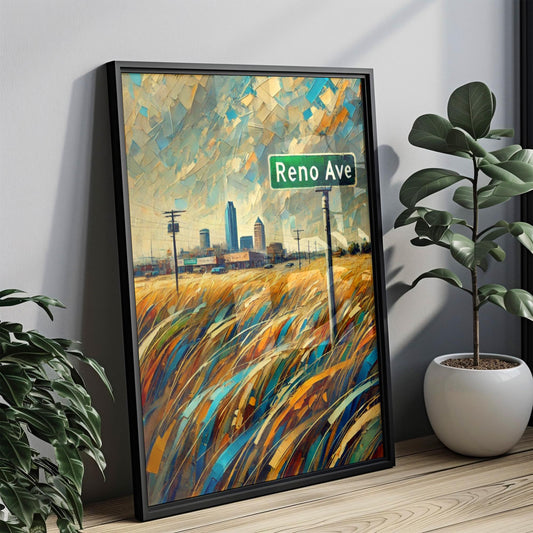 Reno Avenue Wall Art, Oklahoma Print, USA Art, “City” Gift, Travel Souvenir, Travel Poster,  “State” Art, PERSONALIZED GIFT