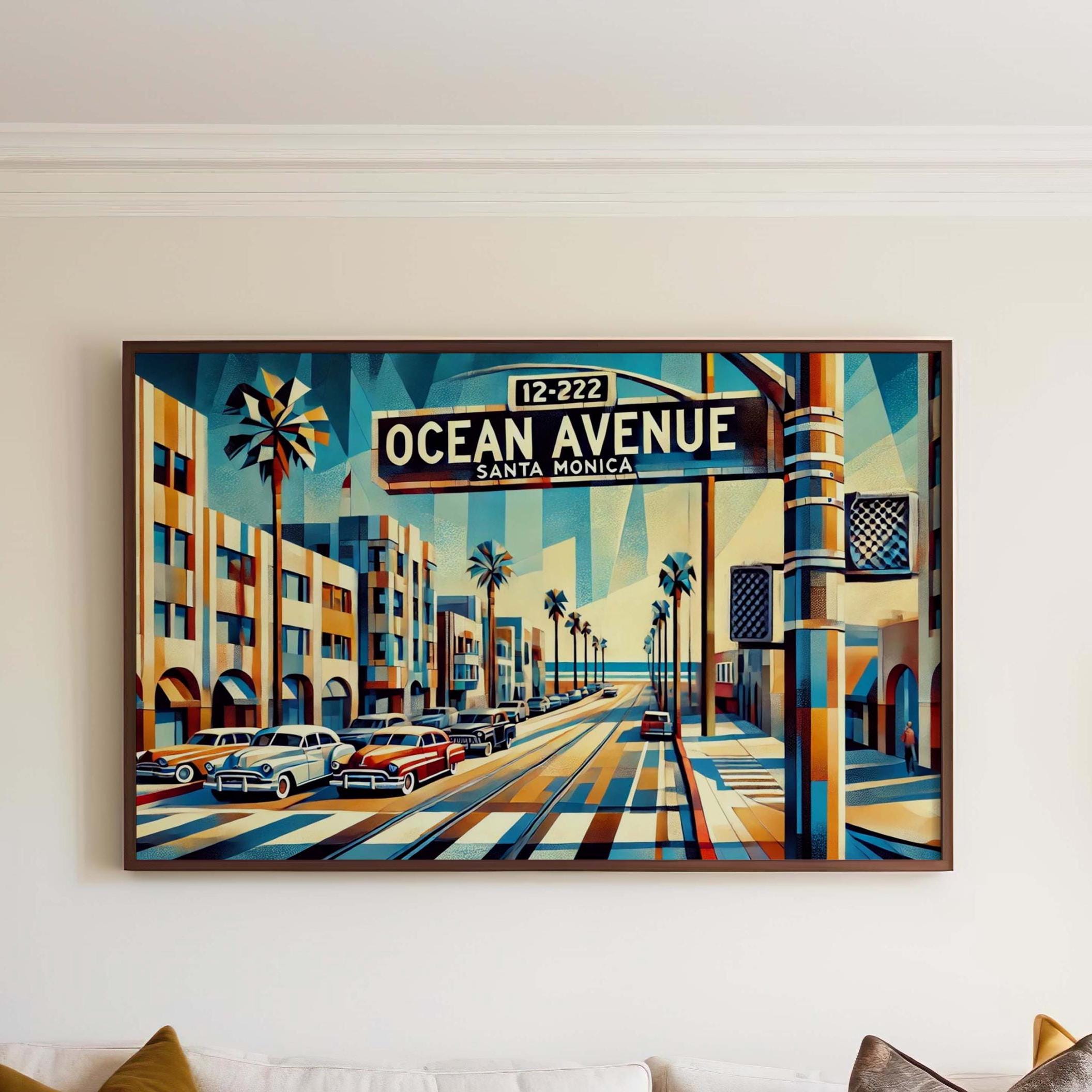 Ocean Ave Wall Art Cubist - Santa Monica, California, USA