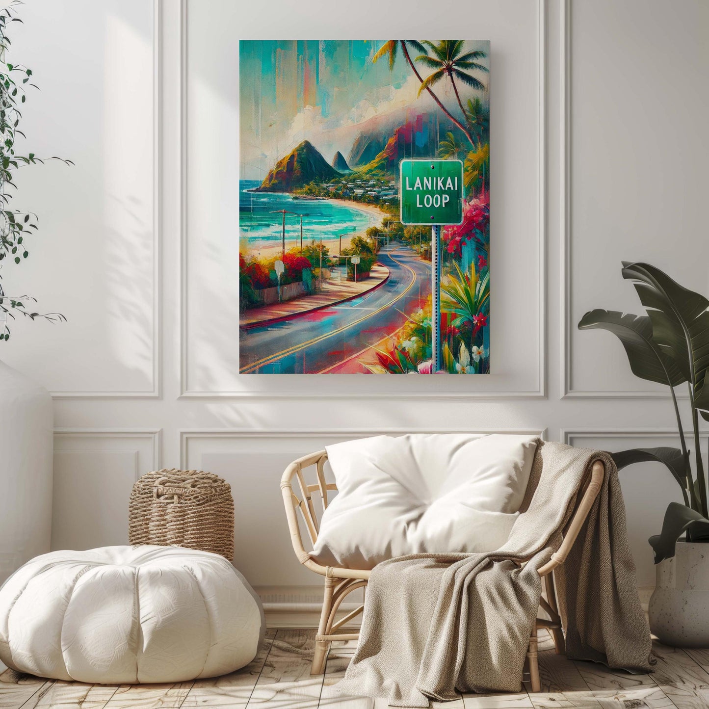 Lanikai Loop Print - Hawaii Wall Art, Oahu Travel Poster, Honolulu Gift, Kailua Decor, Housewarming & Vacation Souvenir