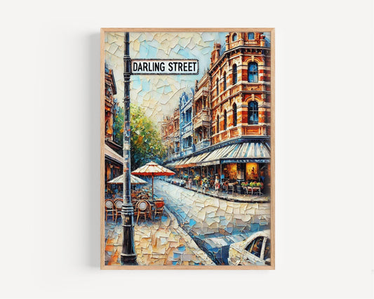 Australian Darling St Wall Art Print, Sydney Travel Poster, Modern Australian Decor, Housewarming Gift, Coastal Cityscape, Aussie Wall Decor