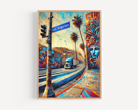 California Wall Art Los Angeles Print Travel Poster LA Art Housewarming Gift California Souvenir USA Decor