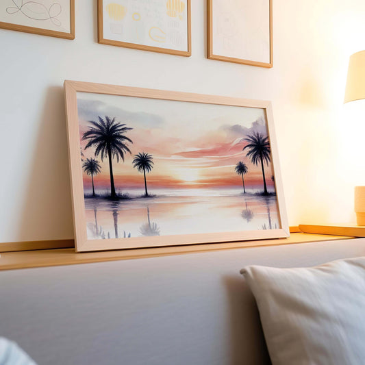 Nature Gift Palm Tree Wall Art, Beach Print Home Decor, New Home & Housewarming Gift, Family Nature Art, Tropical Palm Tree Print