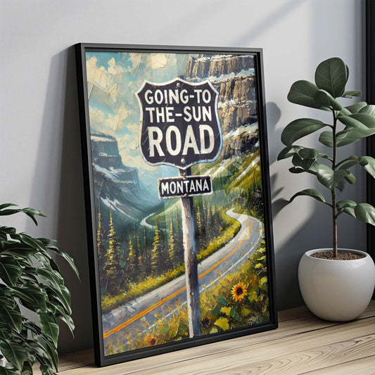 Going to the Sun Road Wall Art, Glacier National Park Print, Montana Art, “City” Gift, Travel Souvenir, Travel Poster, “State” Art