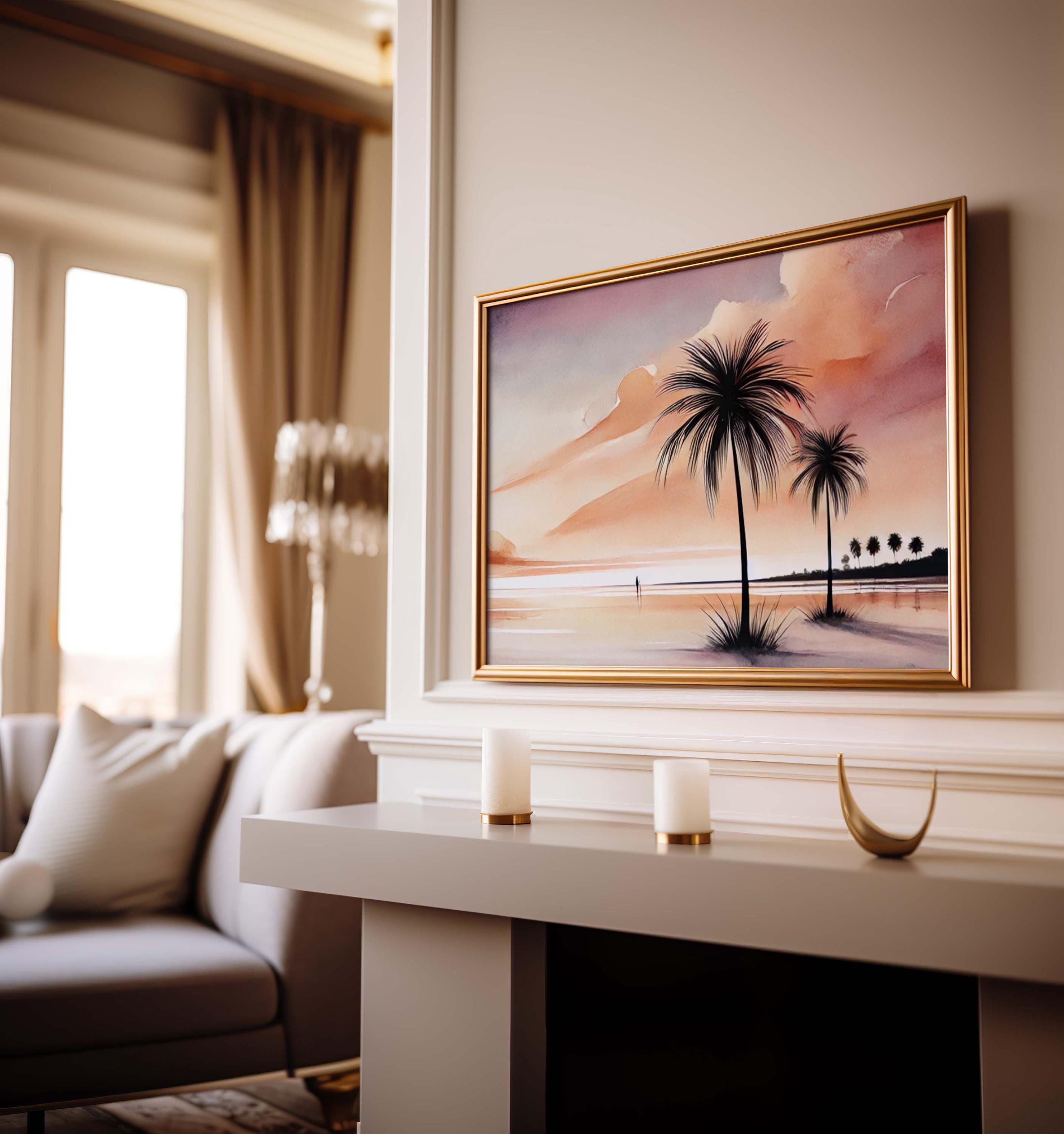 Palm Tree Wall Art Family Nature Illustration