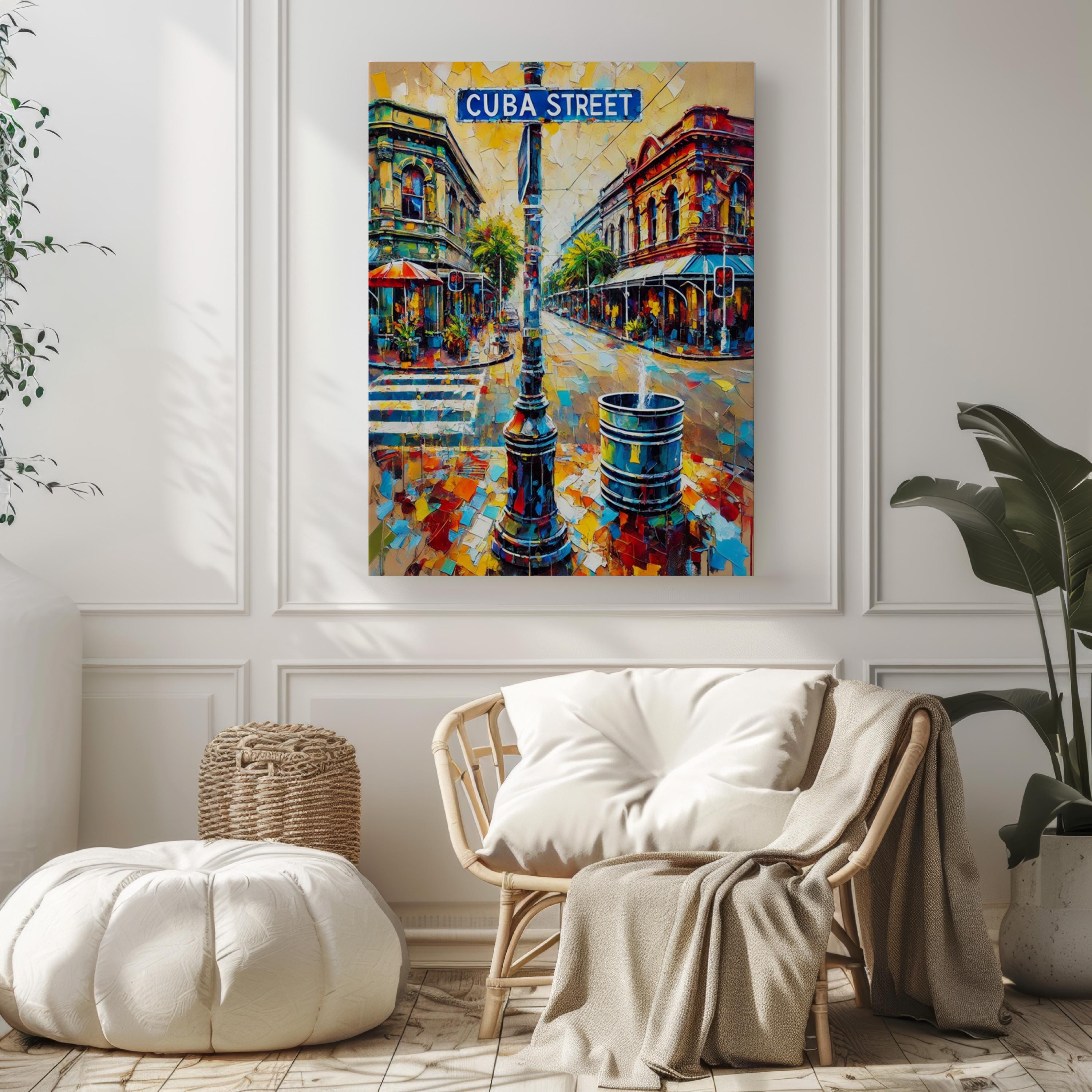 Cuba Street Wall Art Print - Wellington Travel Poster, New Zealand Gift, Housewarming Decor, Unique Cuba St Art, Colorful Citys Illustration