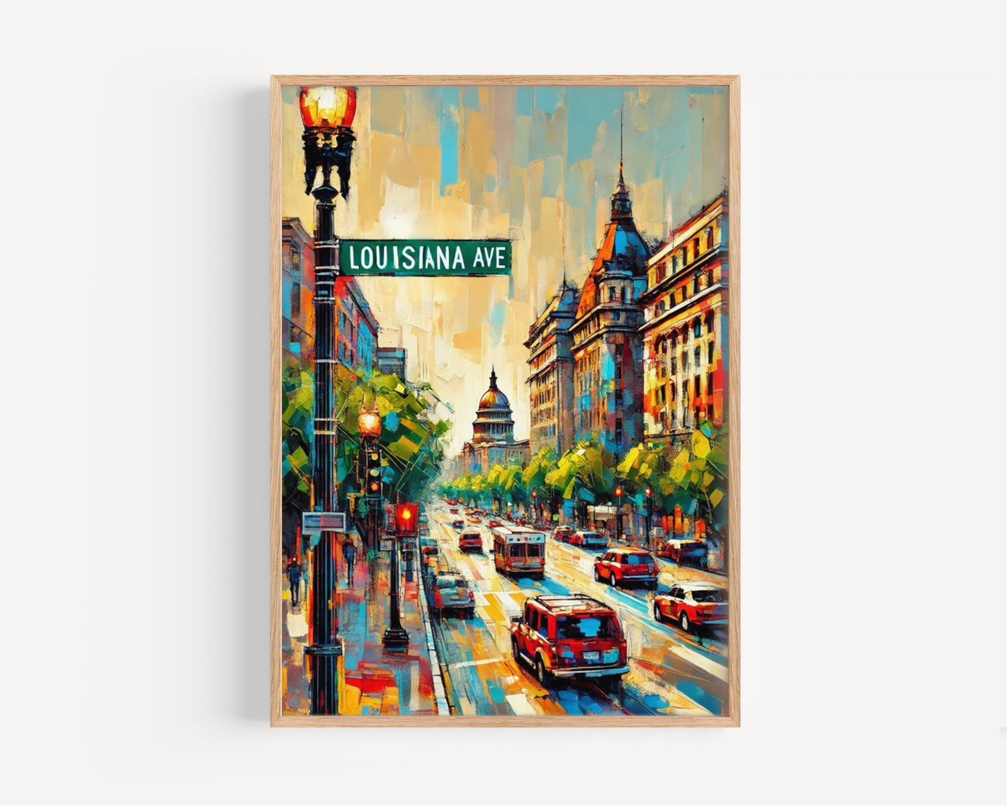 Louisiana Avenue Wall Art Print - Washington DC Travel Poster, USA Gift, Housewarming Decor, Louisiana Ave Artwork