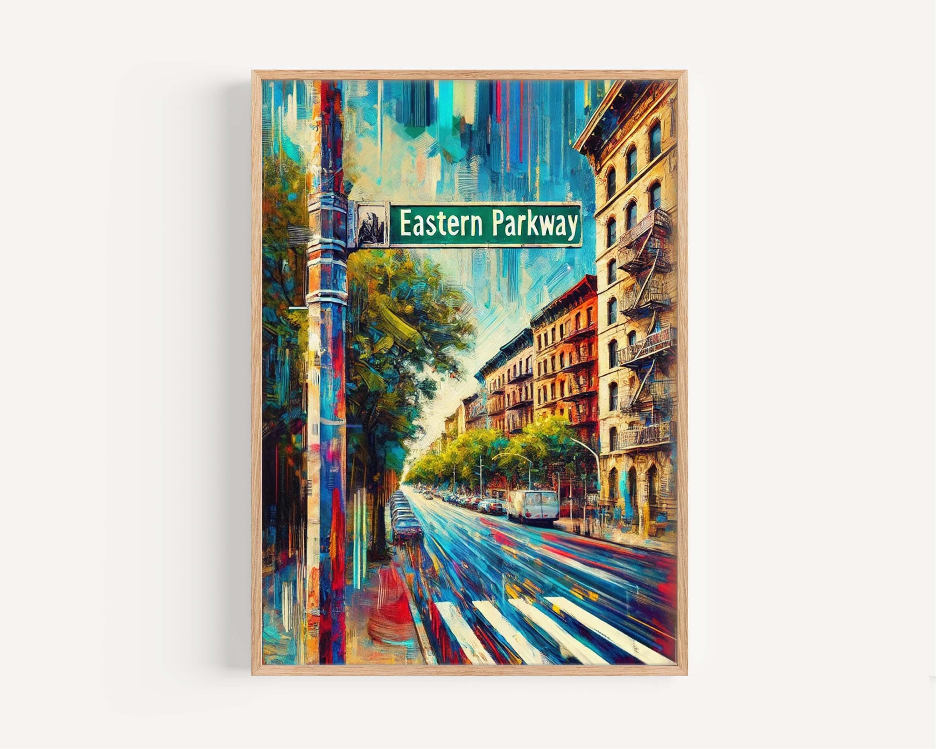Eastern Parkway Wall Art Print - Brooklyn Travel Poster, New York City Decor, Housewarming & Brooklyn Gift, NYC Artwork