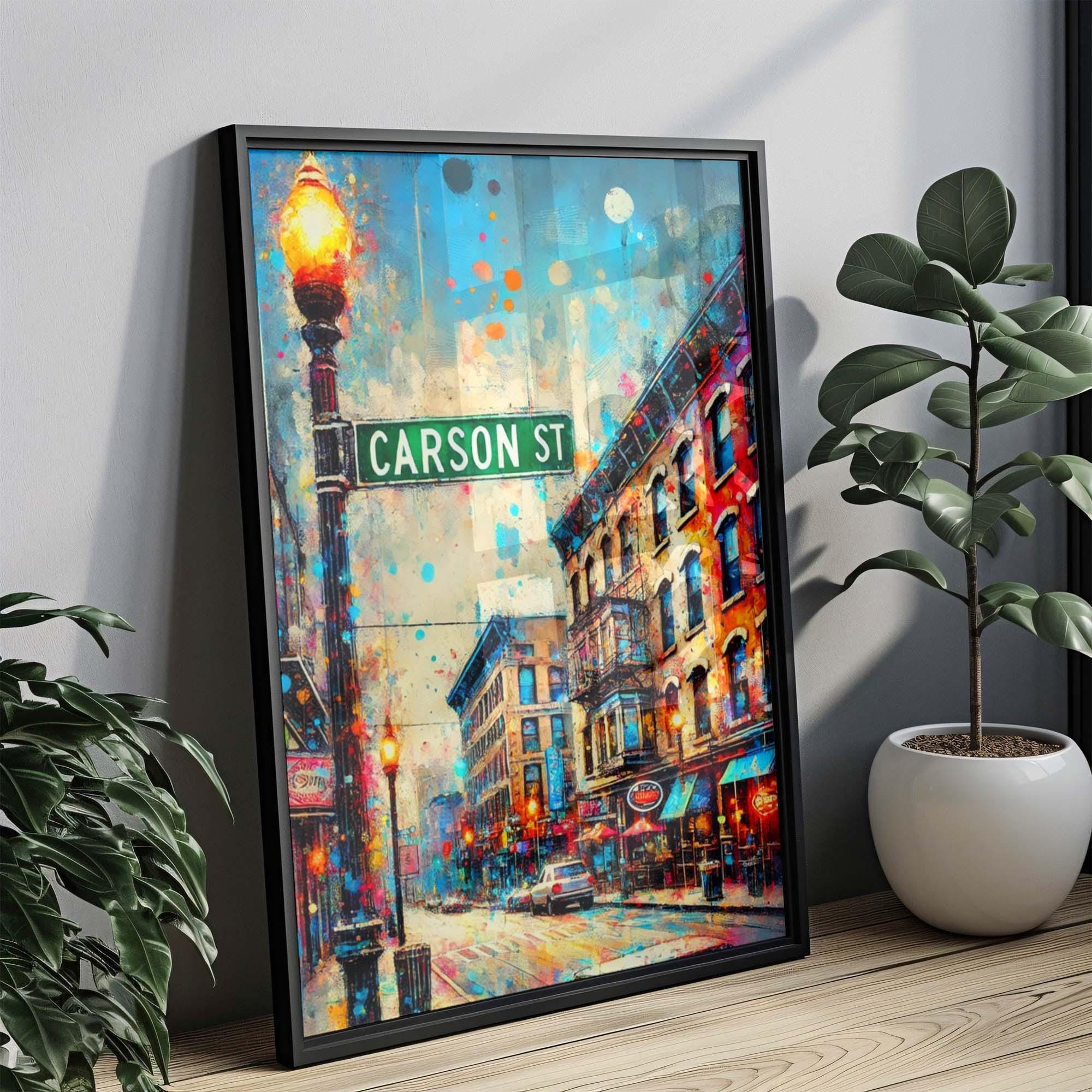 Carson St Print Cityscape - Pittsburgh, Pennsylvania, USA