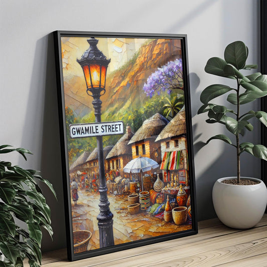 Gwamile Street Wall Art, Mbabane Print, Eswatini Art, “City” Gift, Travel Souvenir, Travel Poster, “State” Art, PERSONALIZED GIFT
