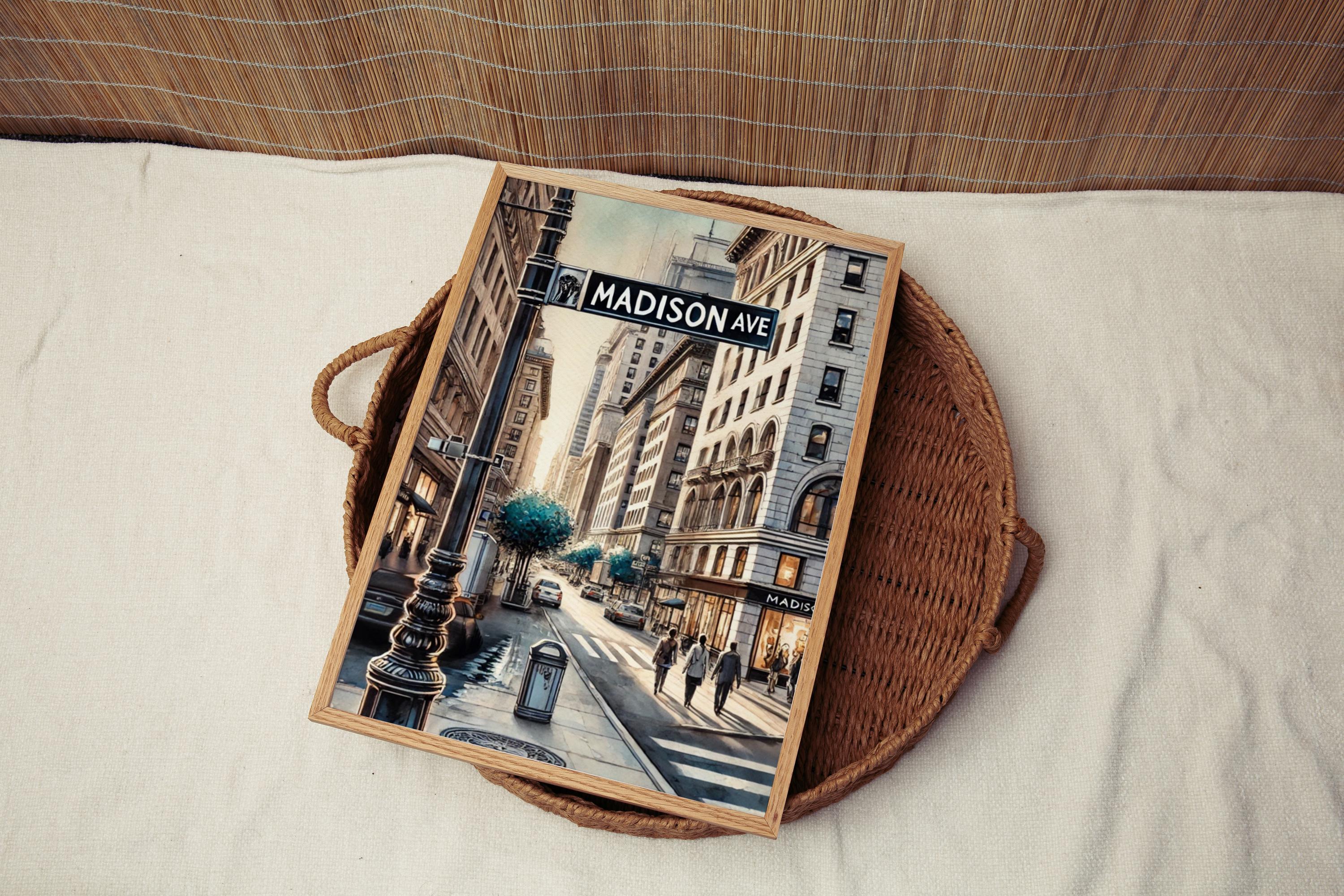 Madison Avenue Manhattan Print, NYC Street Sign, Urban Decor