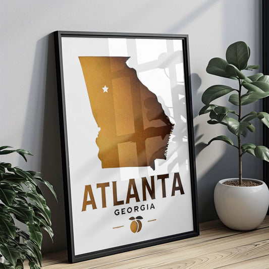 Atlanta Print - Modern Atlanta Wall Art, Georgia Gift, Travel Decor, College Dorm Room, Housewarming & Home Decoration