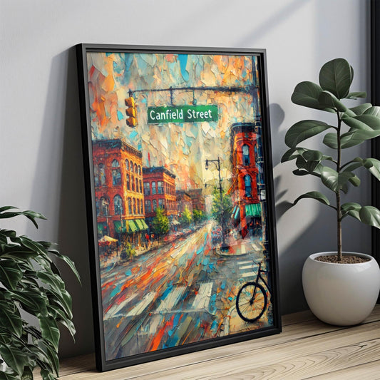 Canfield Street Wall Art, Michigan Print, USA Art, “City” Gift, Travel Souvenir, Travel Poster,  “State” Art, PERSONALIZED GIFT