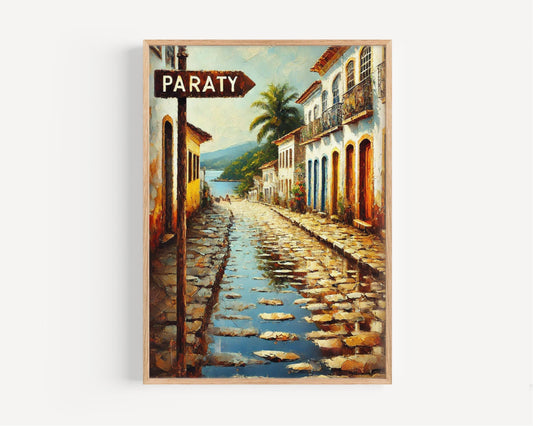 Rio de Janeiro Paraty Wall Art Print, Brazil Travel Poster, Housewarming Gift, Coastal Decor, South American Travel Art