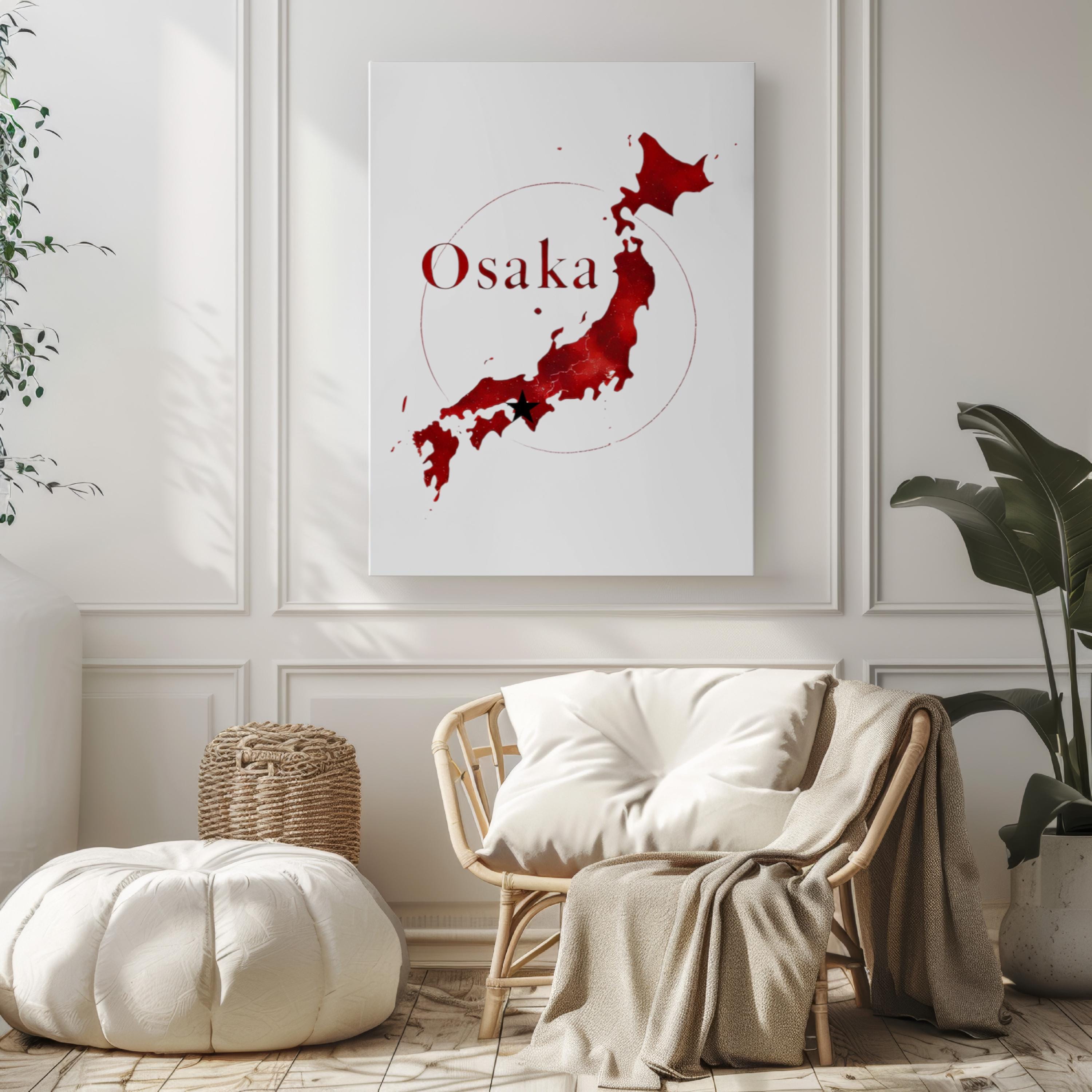 Japan Osaka Wall Art Print - Modern Cityscape Poster, Travel Home Decor, Japan Gift & Housewarming Artwork