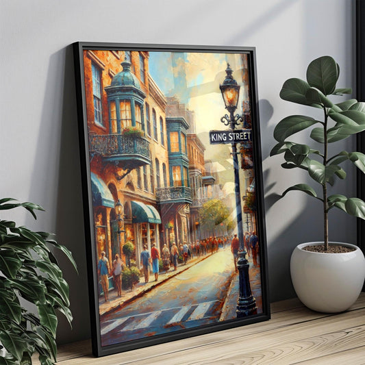 Charleston King St Wall Art Print - South Carolina Travel Poster & Housewarming Gift Decor
