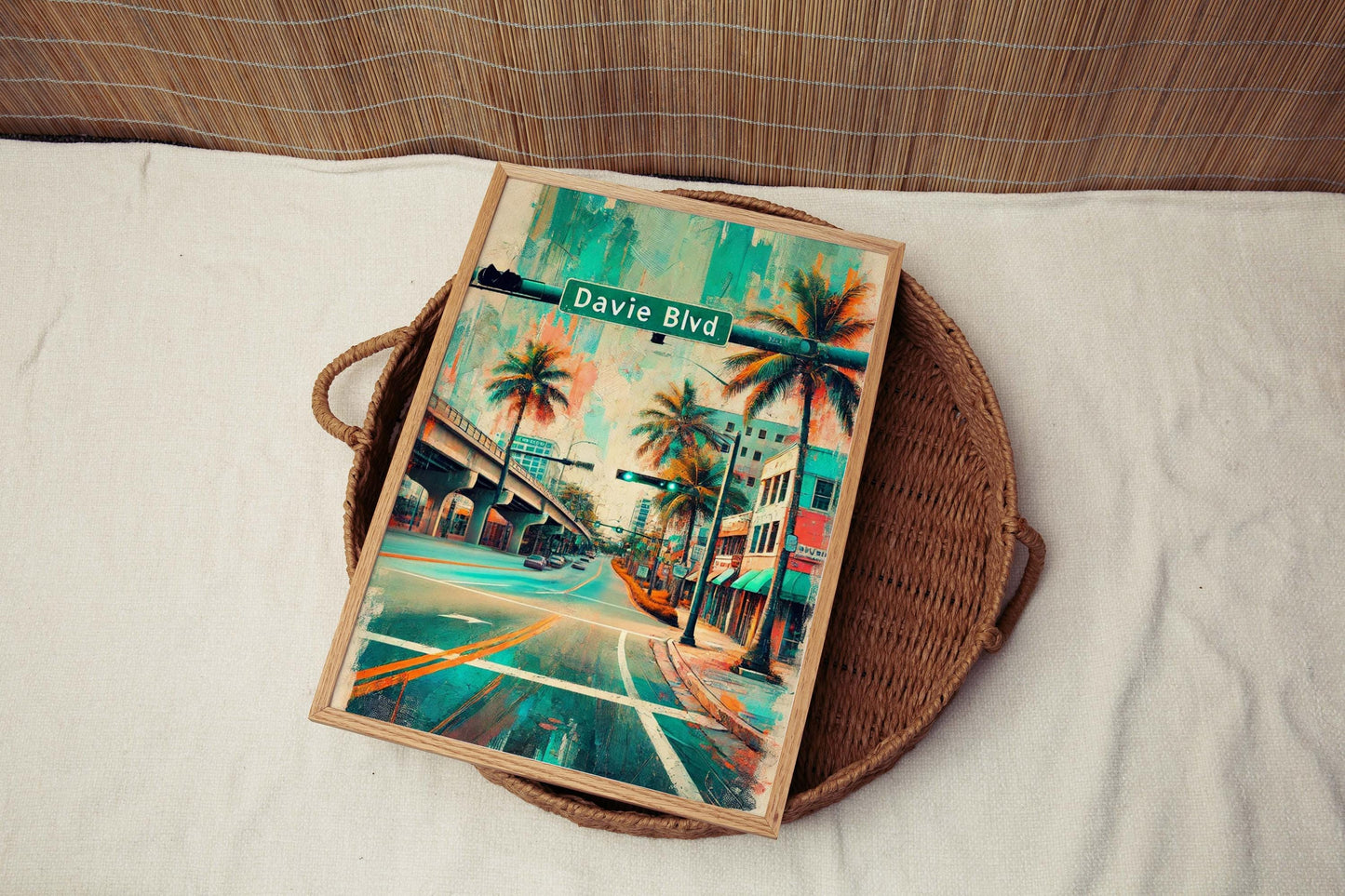 Davie Blvd Print – Fort Lauderdale Wall Art, Florida Travel Poster, Beach House Decor & Coastal Home Gift
