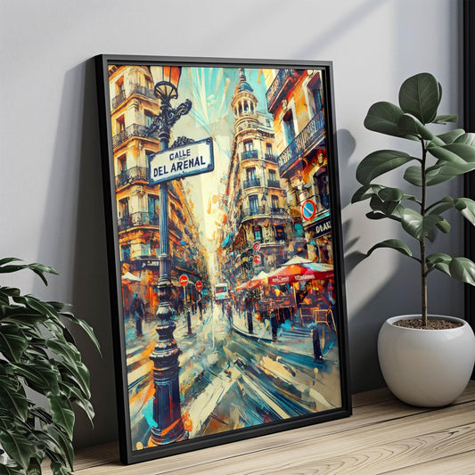 Madrid Calle Del Arenal Wall Art Print - Spain Travel Poster, Madrid City Decor, Housewarming Gift, Spanish Street, Travel Home Decoration