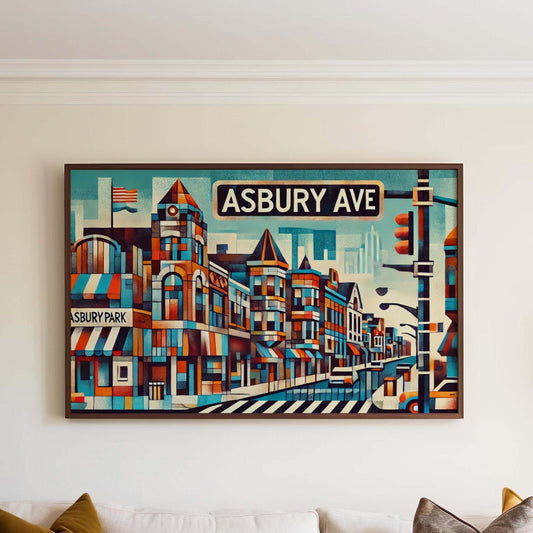 Asbury Park Art Print - Asbury Avenue Wall Art, Travel Poster, New Jersey Gift, Housewarming Decor, Coastal Home Accent