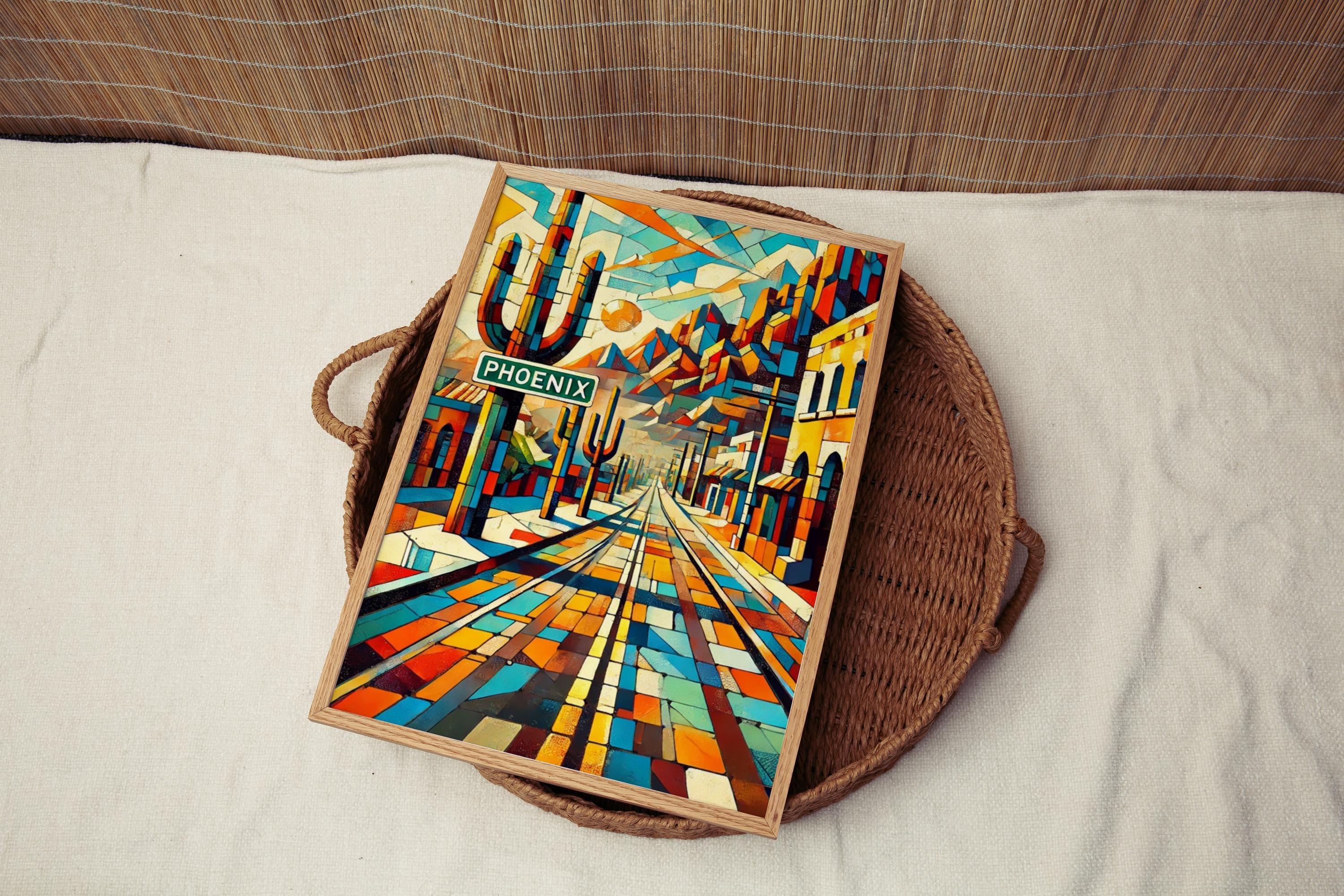 Pheonix Wall Art Print - Arizona Travel Poster, USA Souvenir Artwork, Housewarming Gift, Southwest Home Decor, Travel Gift Idea