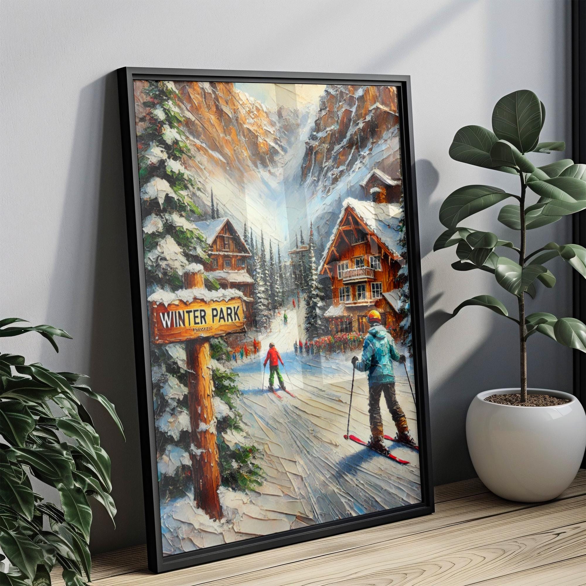 Winter Park Ski Print: Colorado Mountain Landscape Travel Poster