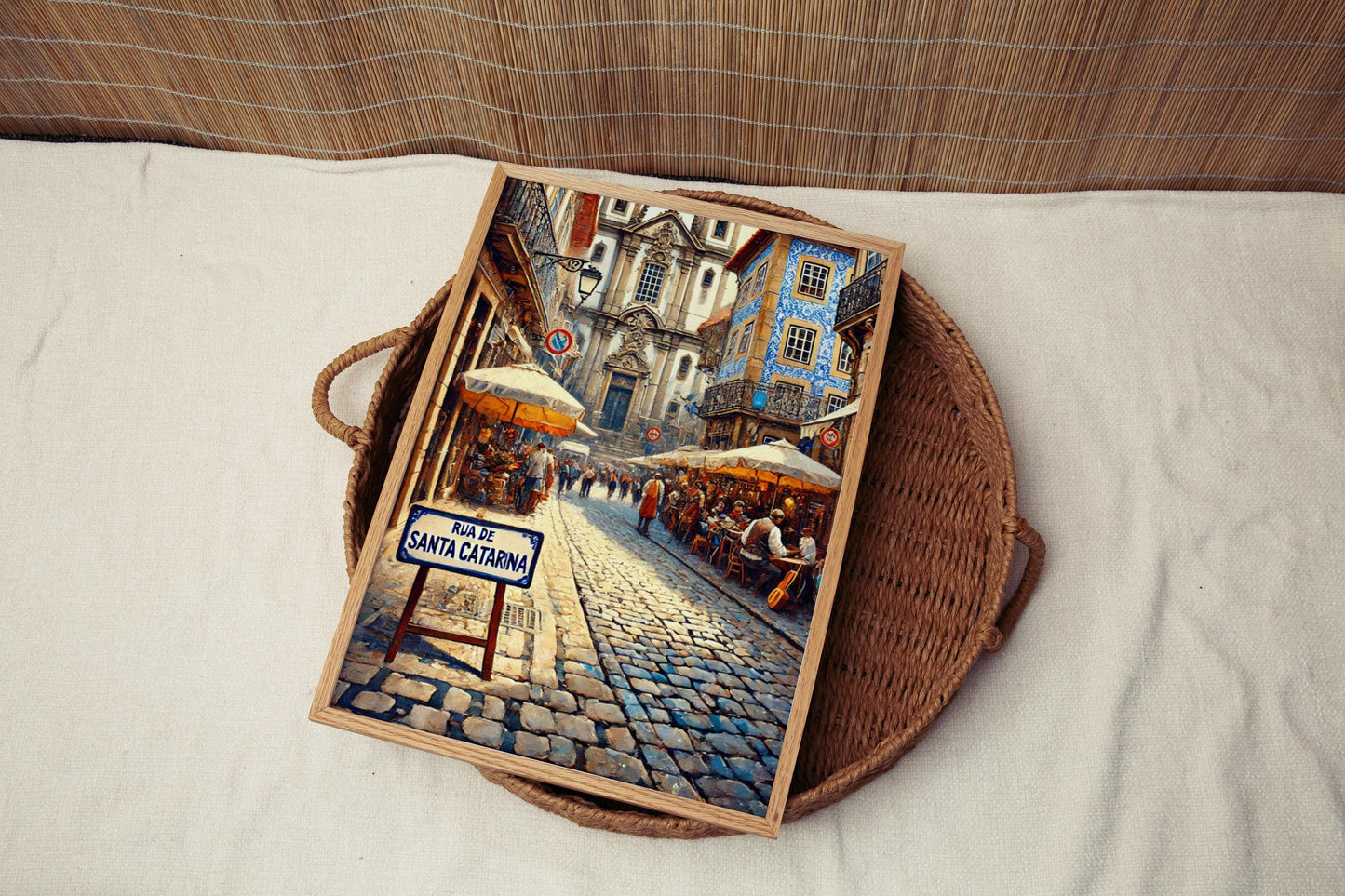 Porto Portugal Print: Santa Catarina Street Art Travel Poster