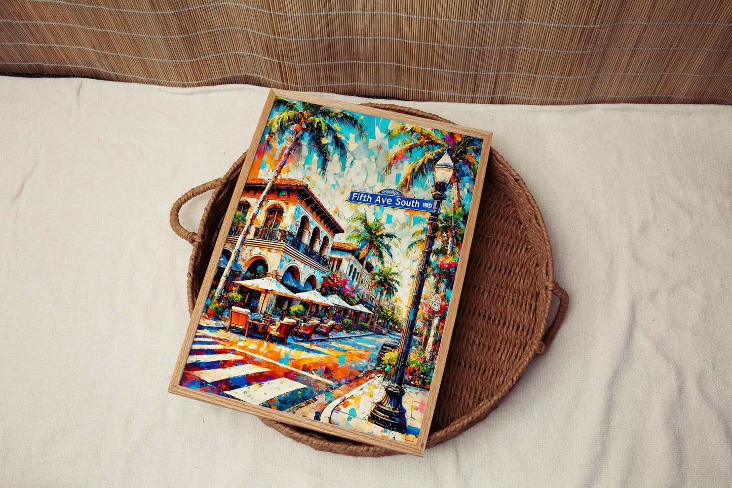Fifth Avenue South Wall Art - Naples Florida Travel Print, Beach House Decor, Florida Gift, Travel Poster, Housewarming Present