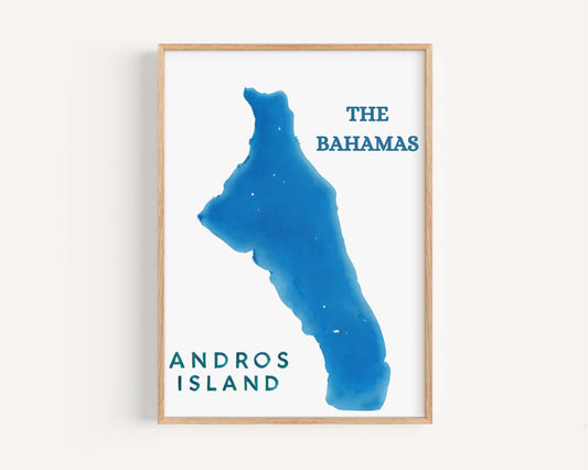 Andros Print Bahamas Wall Art Travel Beach Decor Coastal Home Decor Vacation Gift Housewarming College Room Art
