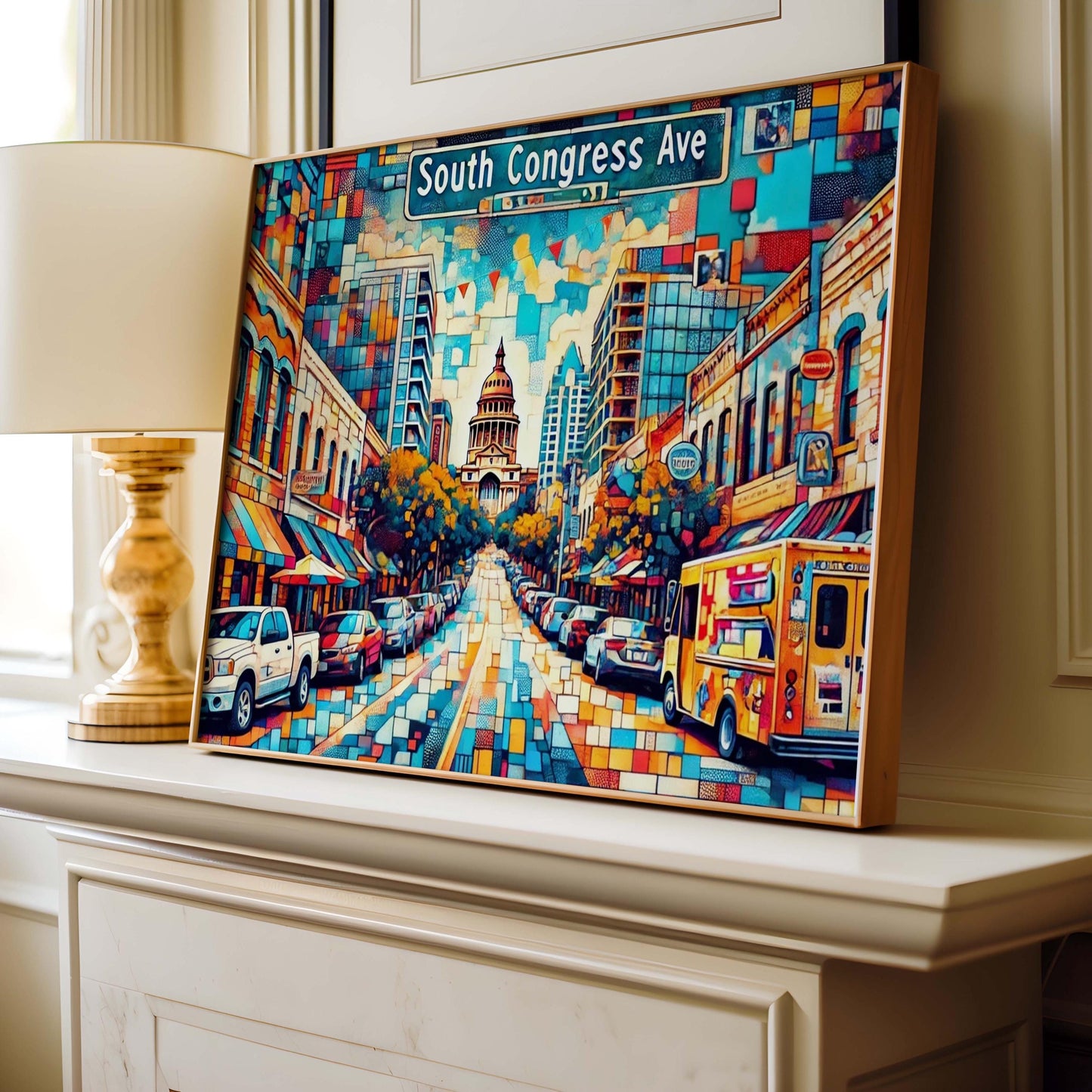 South Congress Ave Wall Art, Austin Travel Print & Poster, Texas Home Decor, South Congress Avenue Art, Housewarming Gift, Austin TX Gift