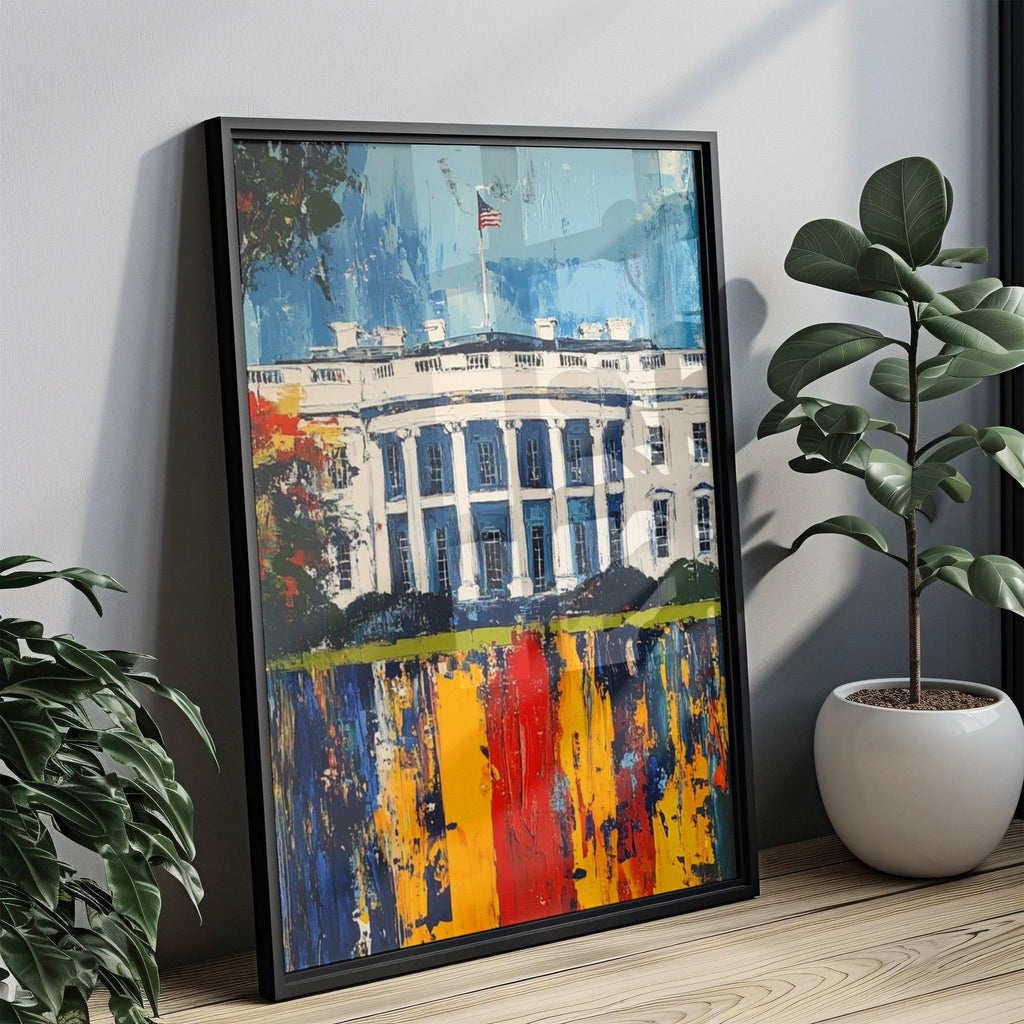 White House Abstract Wall Art - Washington, D.C., USA
