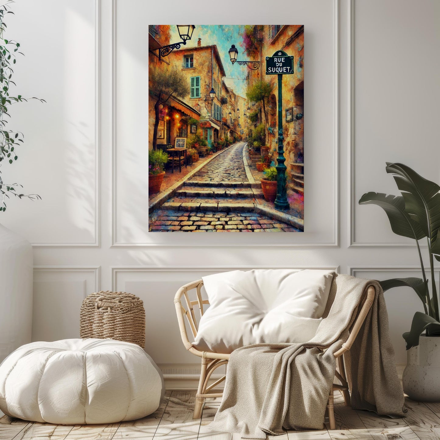 Rue du Suquet Wall Art, Rue du Suquet Print, Cannes Art, Cannes Gift, Travel Print, Travel Poster, Housewarming Gift, France Artwork