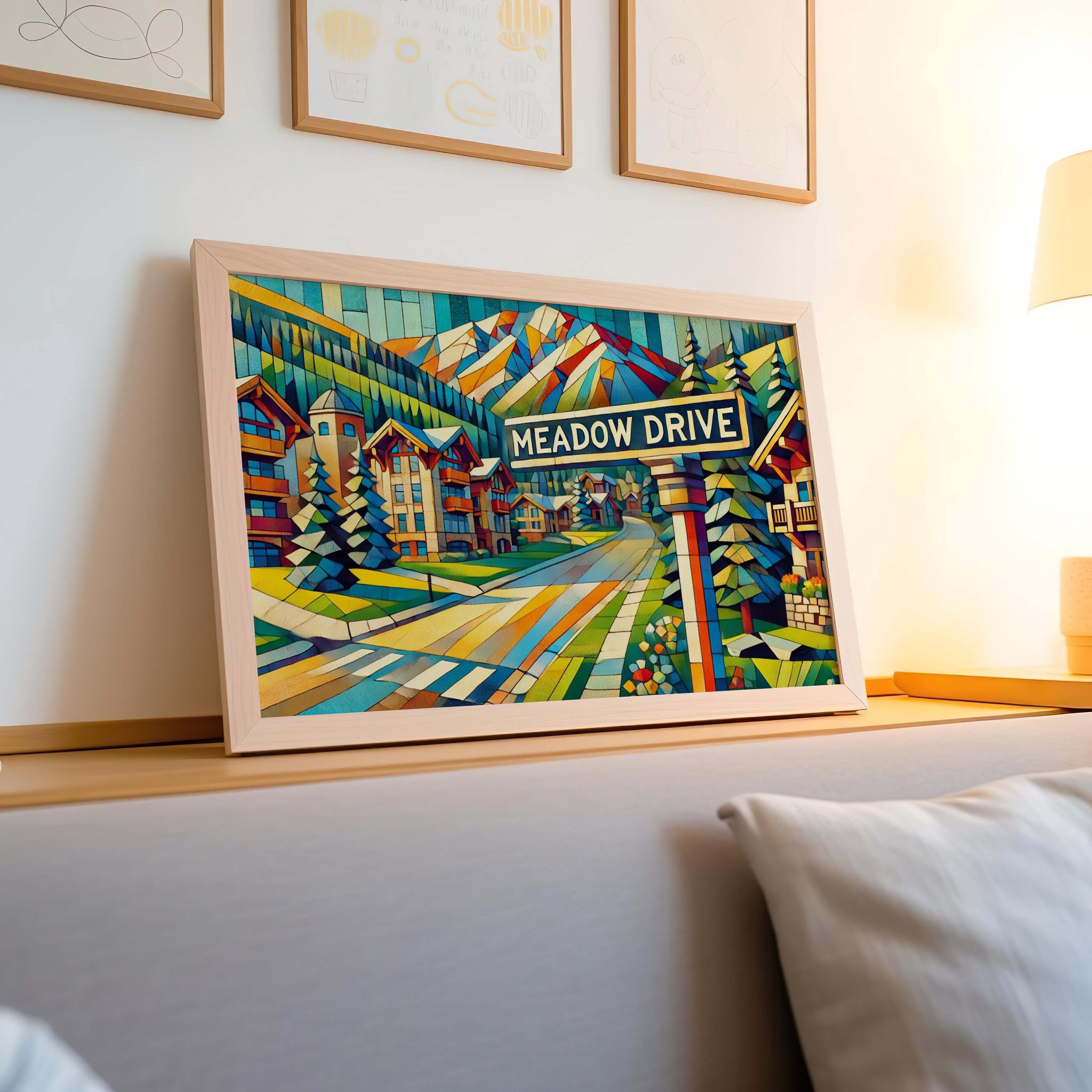 Meadow Drive Print – Vail Colorado Art, Winter Travel Poster, Housewarming Gift, Scenic Meadow Wall Art, Outdoor Landscape Decor