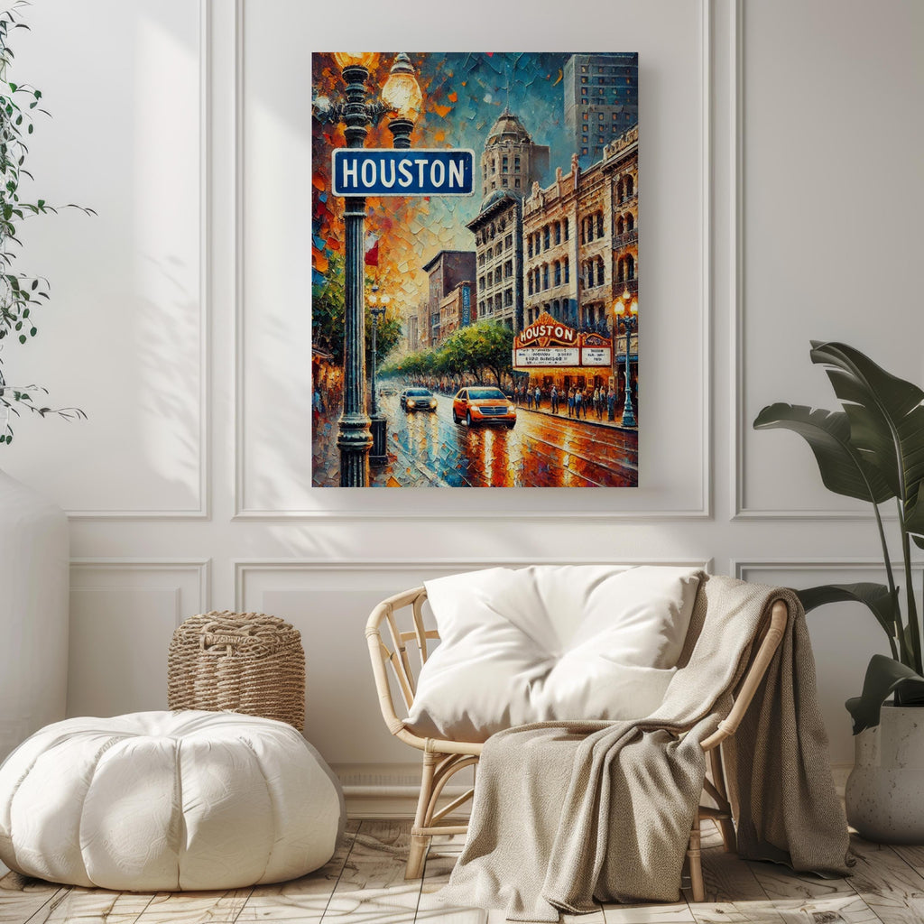 Texas Wall Art Decor - Houston & San Antonio, Texas, USA