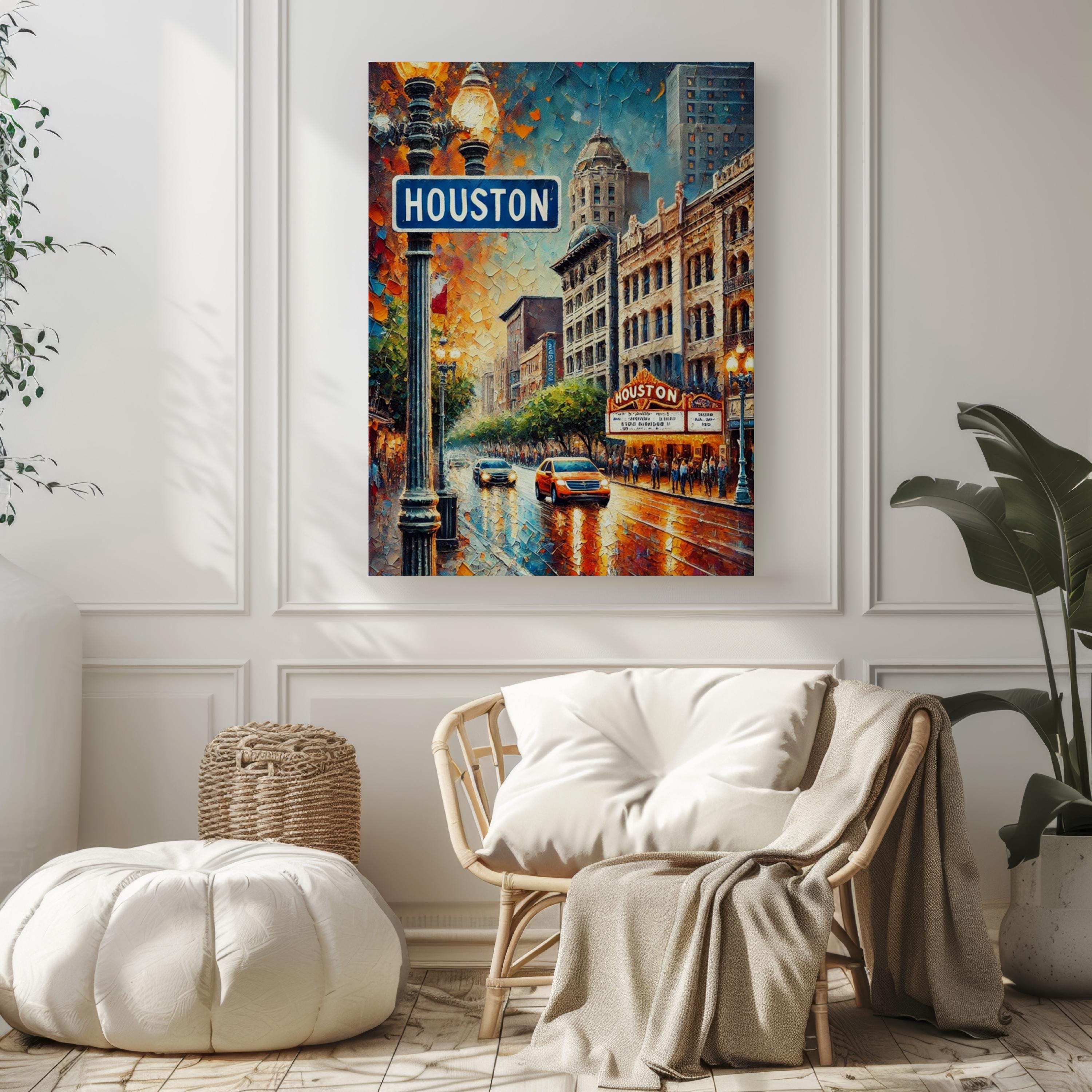 Texas Wall Art Decor - Houston & San Antonio, Texas, USA