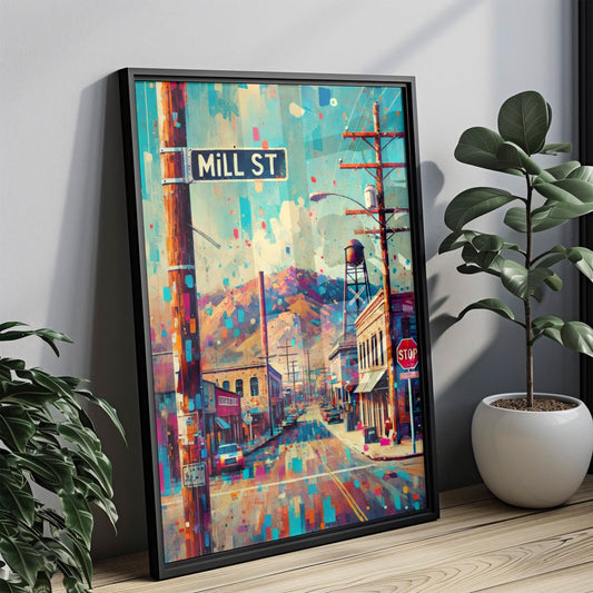 Mill St Wall Art, Mill Street Print, Reno Art, Reno Gift, Travel Print, Travel Poster, Housewarming Gift, Nevada Artwork