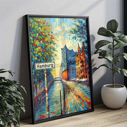 Hamburg Art Print – Modern Germany City Wall Art, Travel Poster, European Home Decor, Housewarming Gift, Hamburg Travel Print