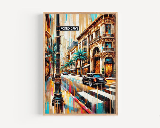 Beverly Hills Rodeo Drive Wall Art – California Travel Poster, Luxury Home Décor & Gift, Beverly Hills Print