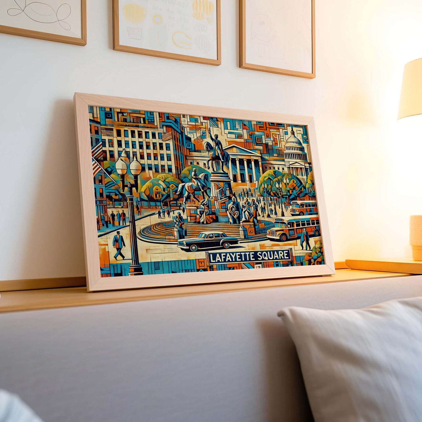 Lafayette Square Wall Art - Washington DC Travel Print & Poster, Housewarming Gift, DC Cityscape Decor