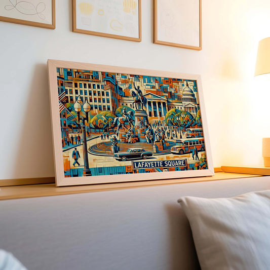 Lafayette Square Wall Art - Washington DC Travel Print & Poster, Housewarming Gift, DC Cityscape Decor