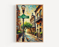 Bull Street Oil Painting Art Print: Savannah Historic District Travel Poster