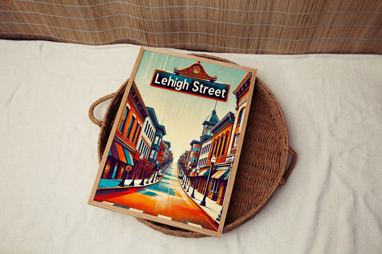 Lehigh St Print Bethlehem Art Travel Poster Pennsylvania Wall Art Housewarming Gift Unique Lehigh Street Decor