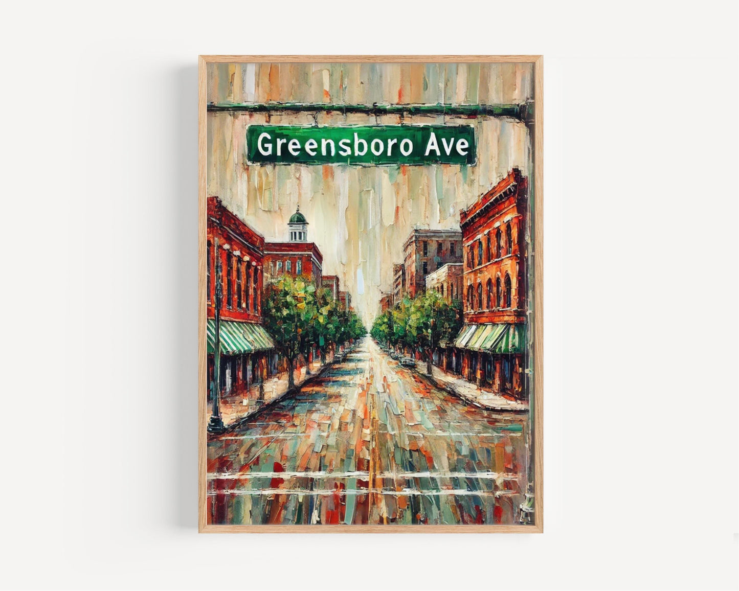 Greensboro Avenue Wall Art | Tuscaloosa City Print | American Travel Poster | Souvenir Gift | Home Decor | Framed or Unframed Art