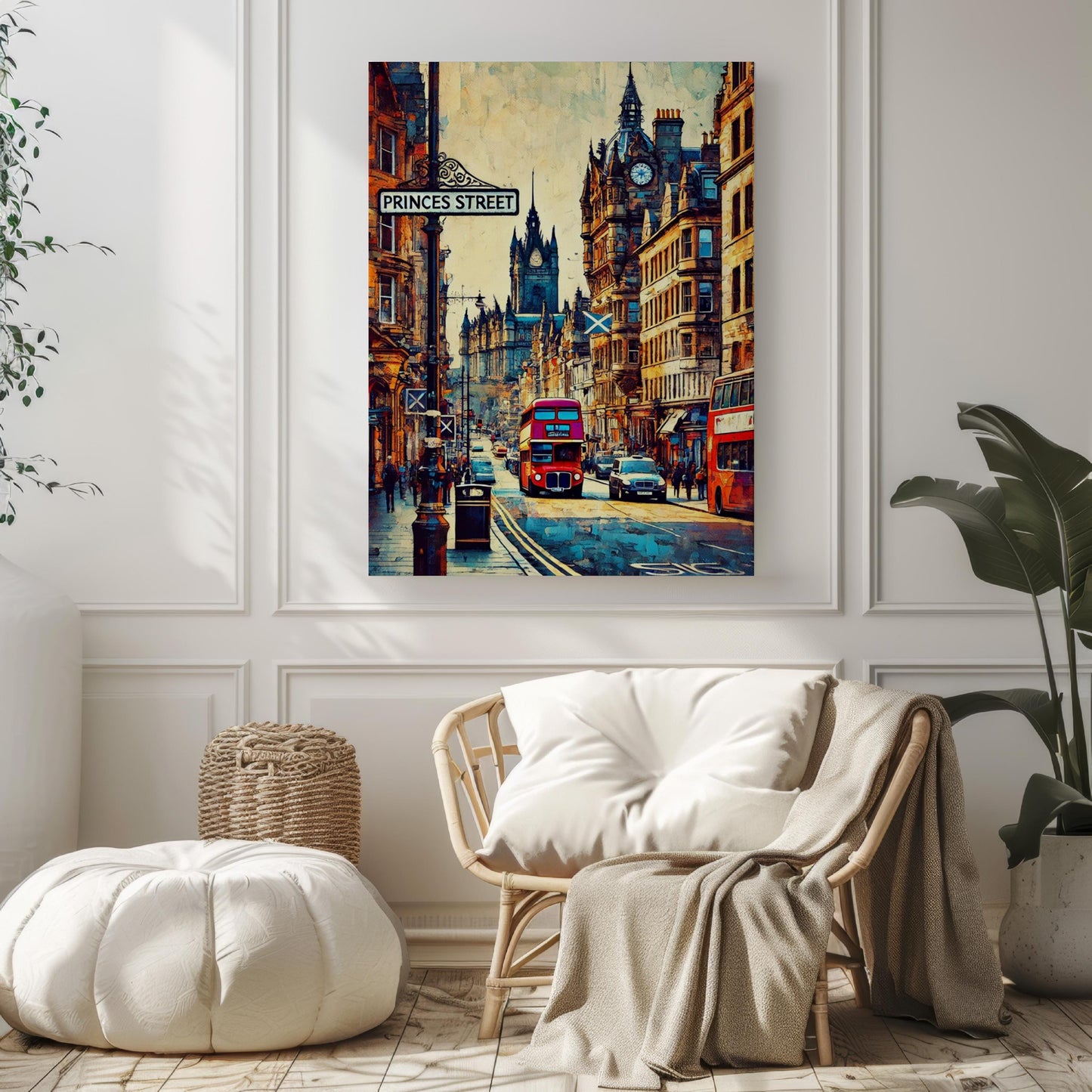Princes Street Wall Art Print – Edinburgh Scotland Travel Poster, Scotland Gift, Housewarming Decor, Princes Street Art, Travel Print