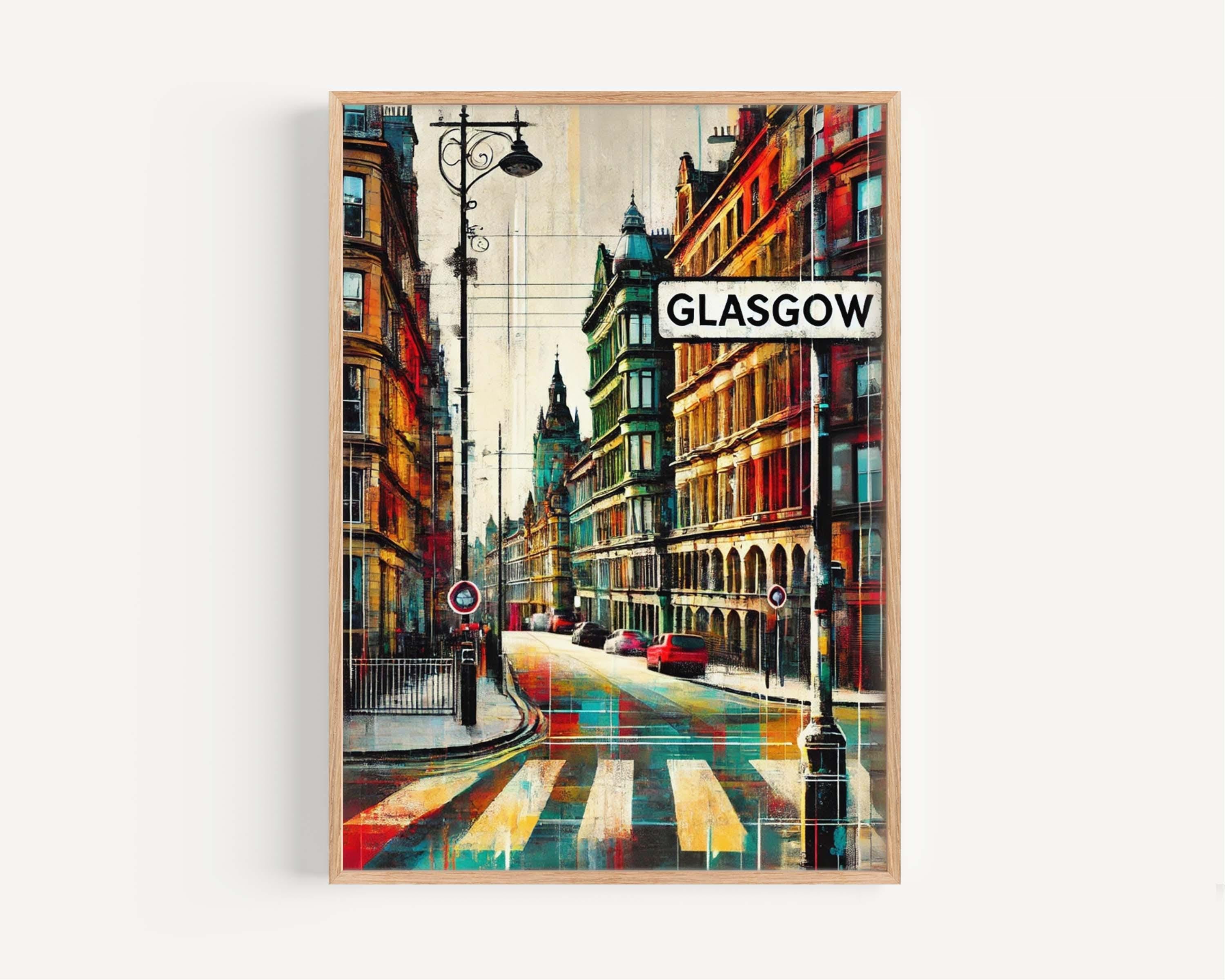 Glasgow Cityscape Print Modern - Glasgow, United Kingdom