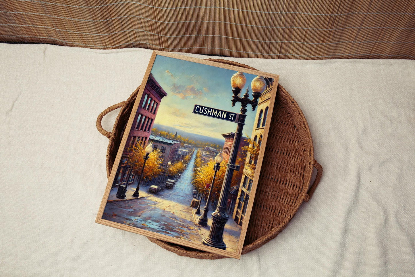 Fairbanks Alaska Print, Cushman Street, Cityscape Travel Poster